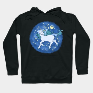 Moonlight blue unicorn Hoodie